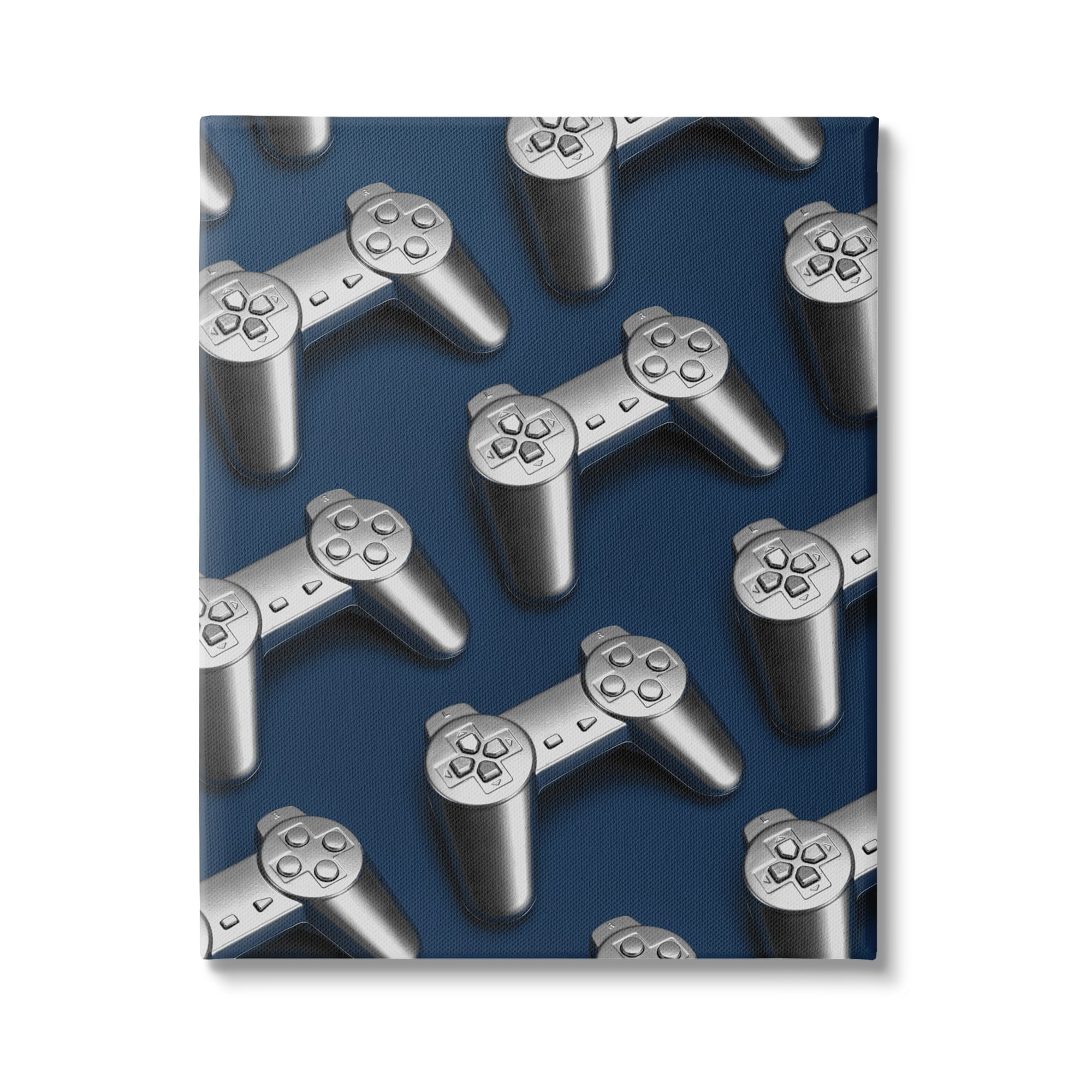 Stupell Industries Video Game Controller Pattern Art for Kids Painting Gallery Wrapped Canvas Print Wall Art