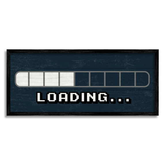 Stupell Industries Video Game Loading Symbol Vintage Pixel Text , 24 x 10, Design by Lil' Rue