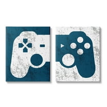 Stupell Industries Video Gaming Controller Silhouette Graphic Art Gallery Wrapped Canvas Print Wall Art, Set of 2, Design by Kim Allen