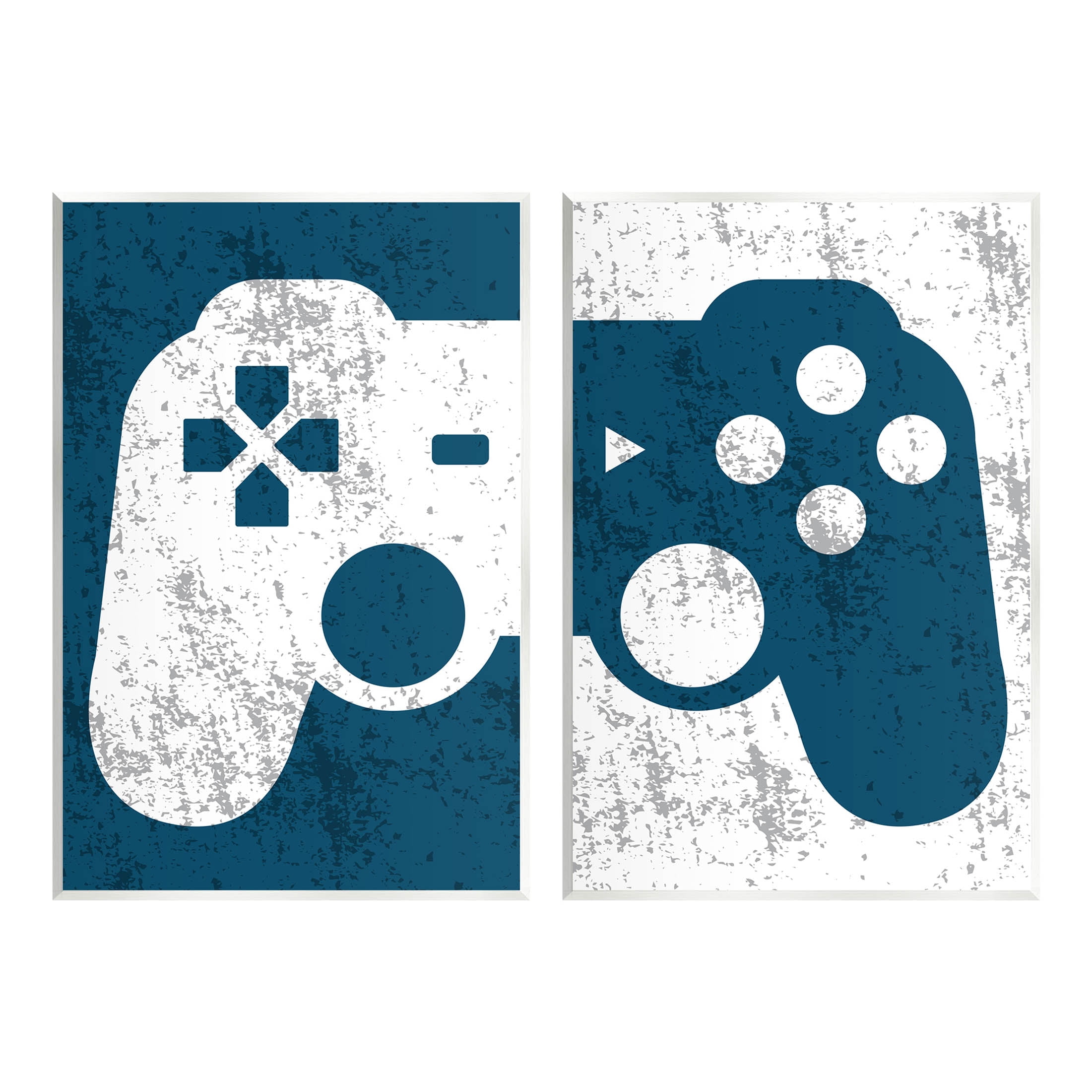 Stupell Industries Video Gaming Controller Silhouette Graphic Art Unframed Art Print Wall Art, Set of 2, Design by Kim Allen