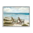thumbnail image 1 of Stupell Industries View For Two Beach Chairs Nature Painting Gray Framed Art Print Wall Art, 20 x 16, 1 of 9
