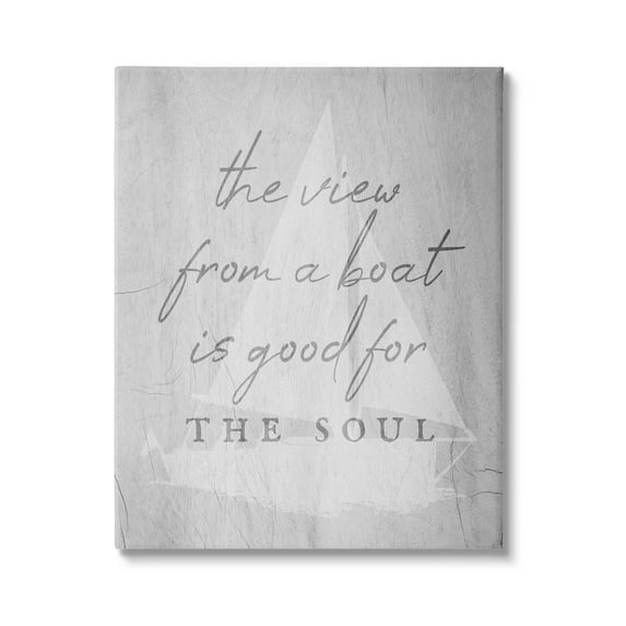 Stupell Industries View From Boat Good For Soul Phrase Graphic Art Gallery Wrapped Canvas Print Wall Art, Design by Lil' Rue
