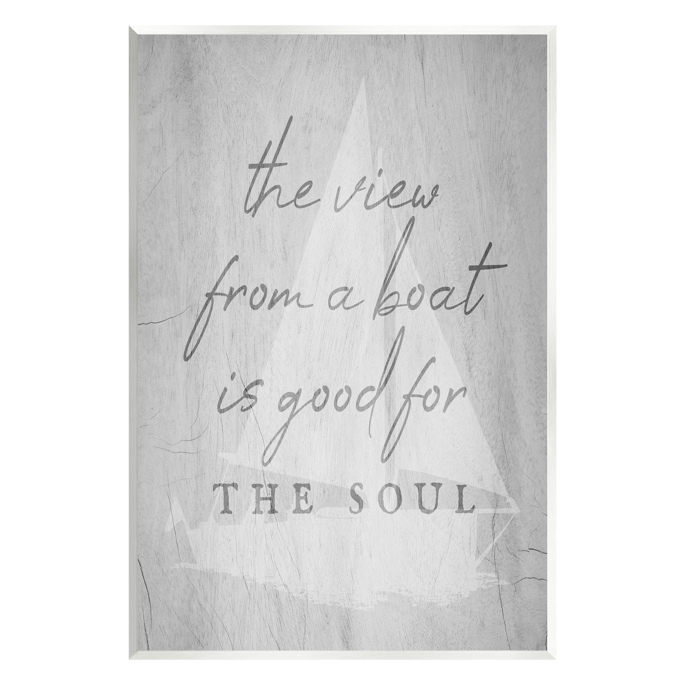 Stupell Industries View From Boat Good For Soul Phrase Graphic Art Unframed Art Print Wall Art, Design by Lil' Rue