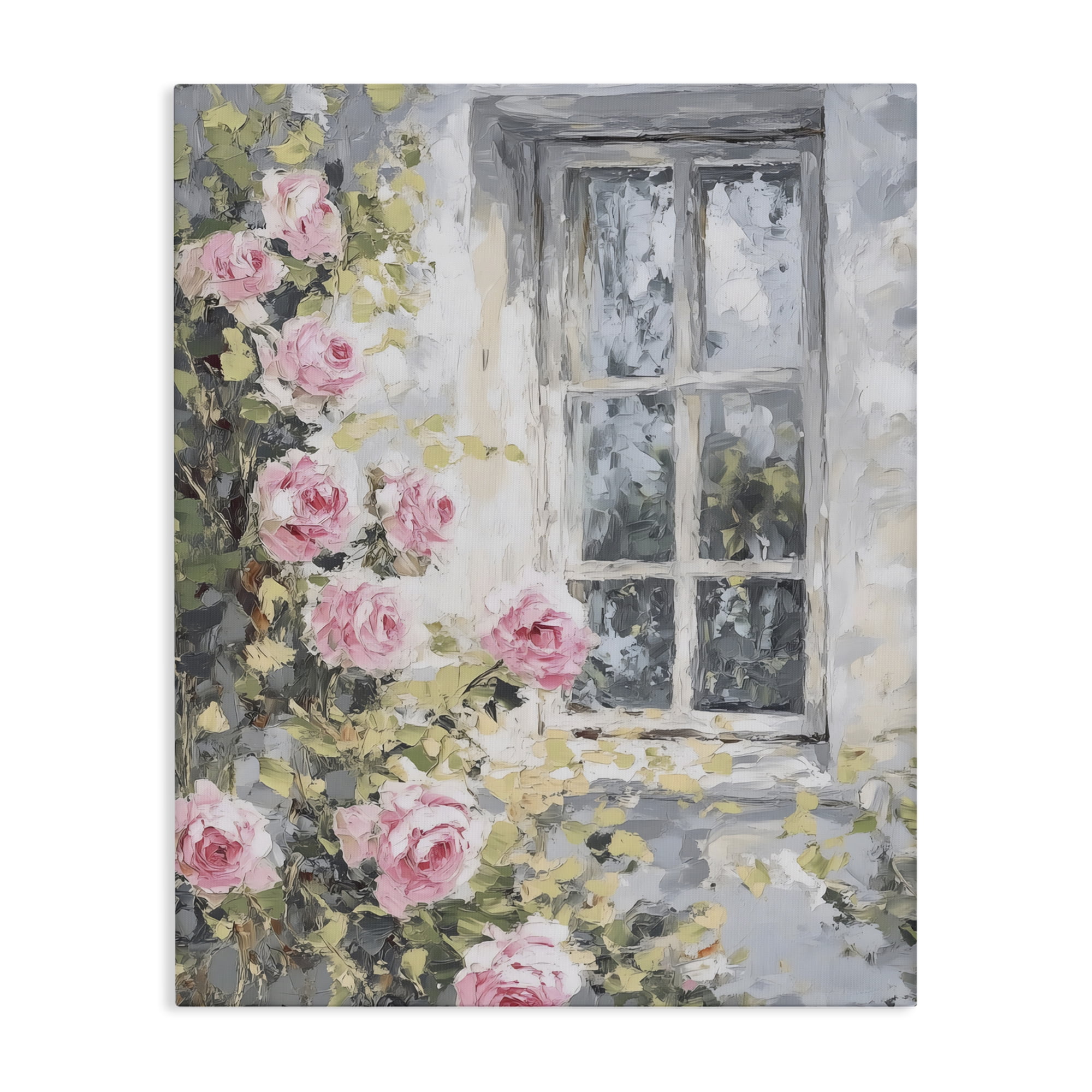 Stupell Industries View Of Roses Cottage Window Canvas Wall Art, design by LSR Design Studio