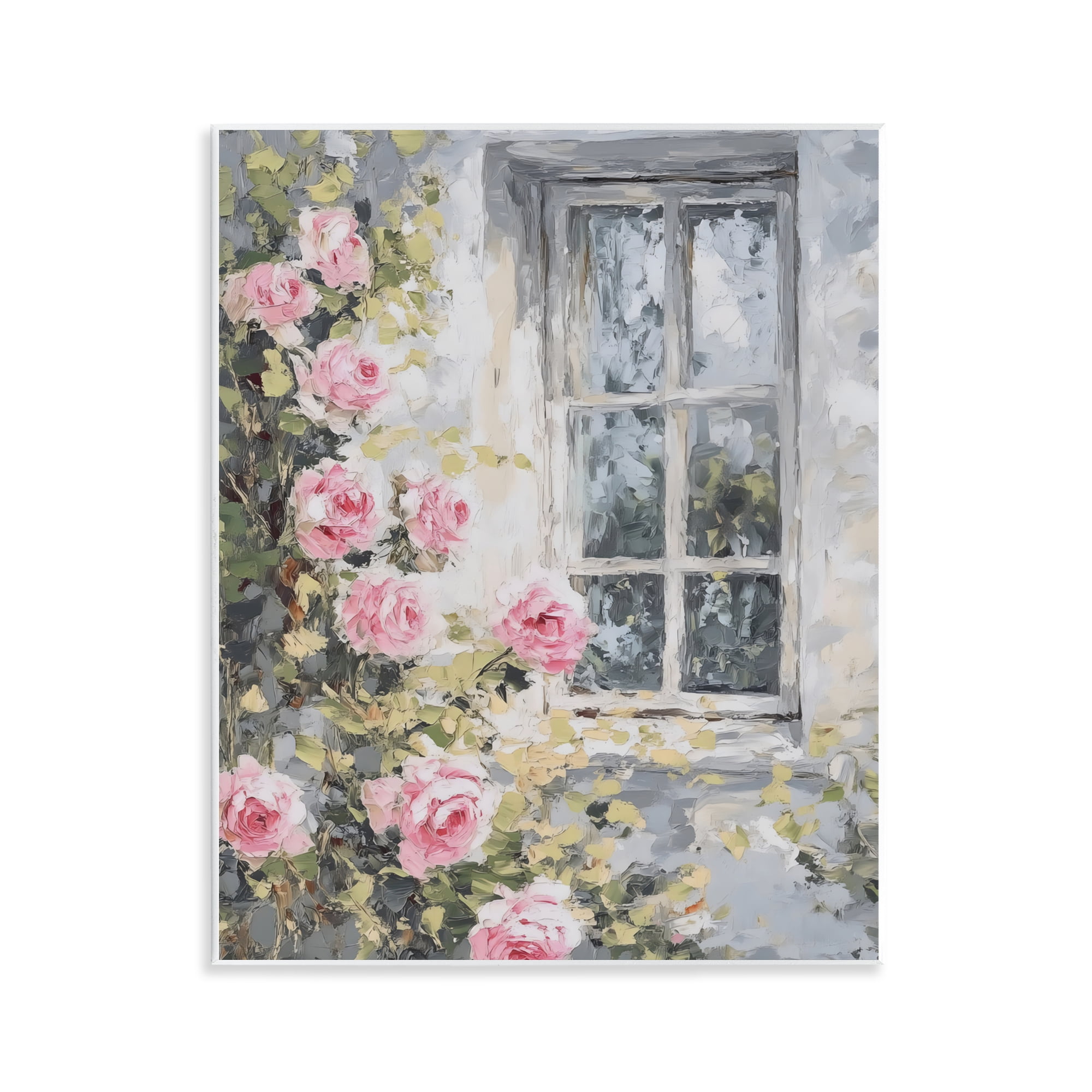 Stupell Industries View Of Roses Cottage Window Wall Plaque Art, design by LSR Design Studio