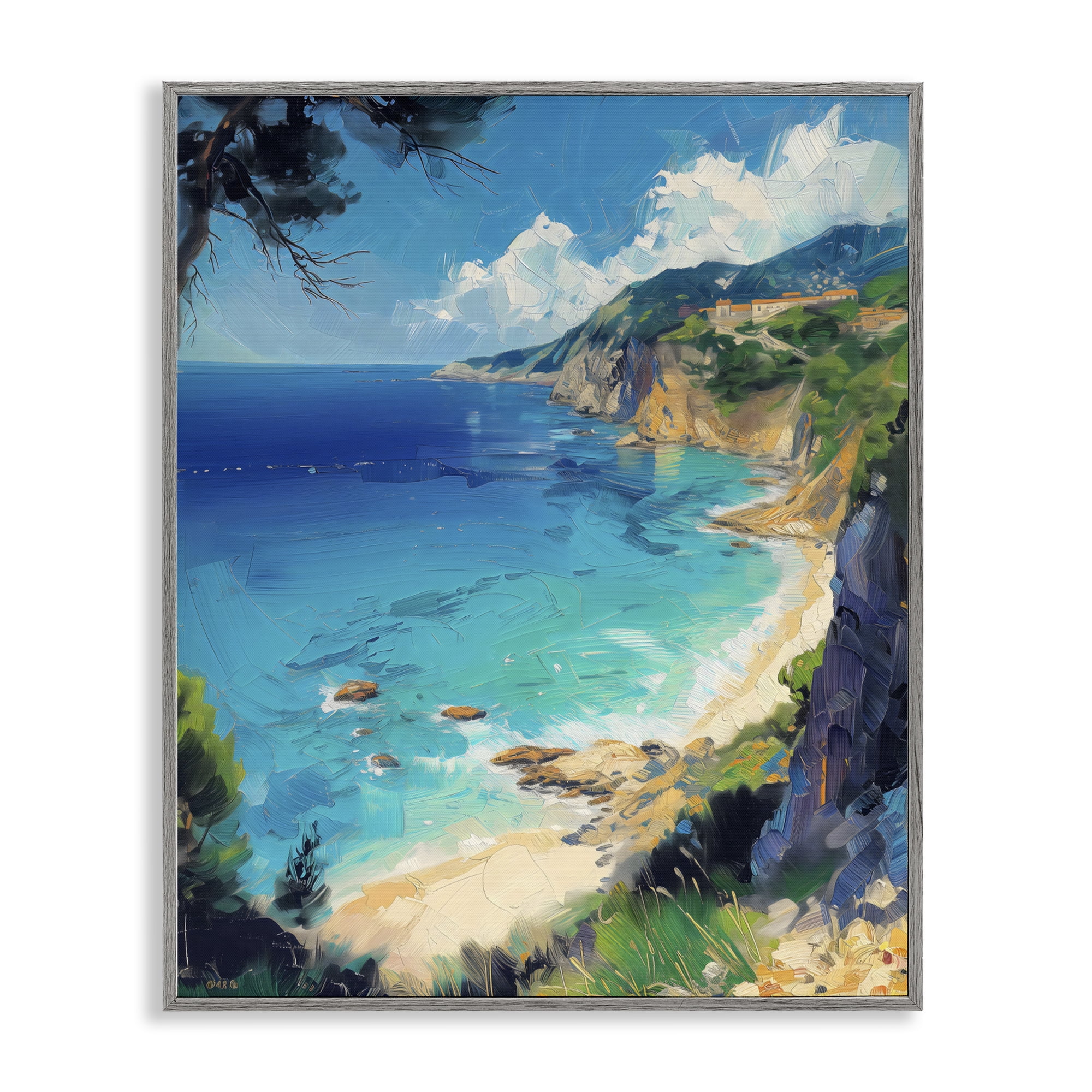 Stupell Industries View of Ocean Retreat Gray Framed Giclee Art, design by Creative Studio