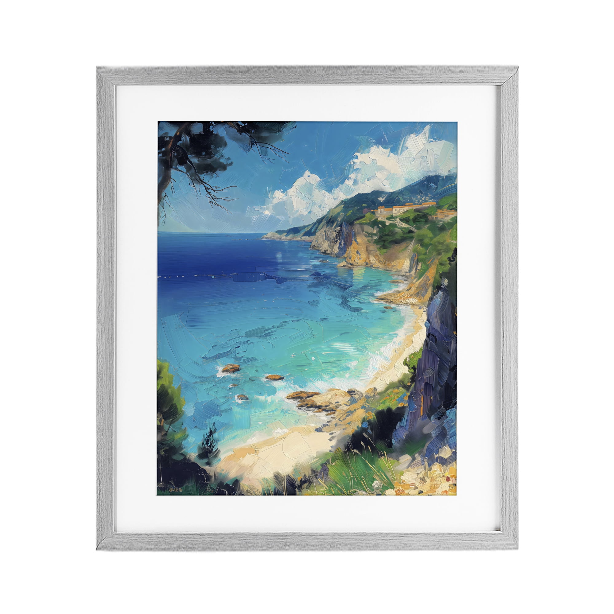 Stupell Industries View of Ocean Retreat Gray Framed Print Under Glass, design by Creative Studio