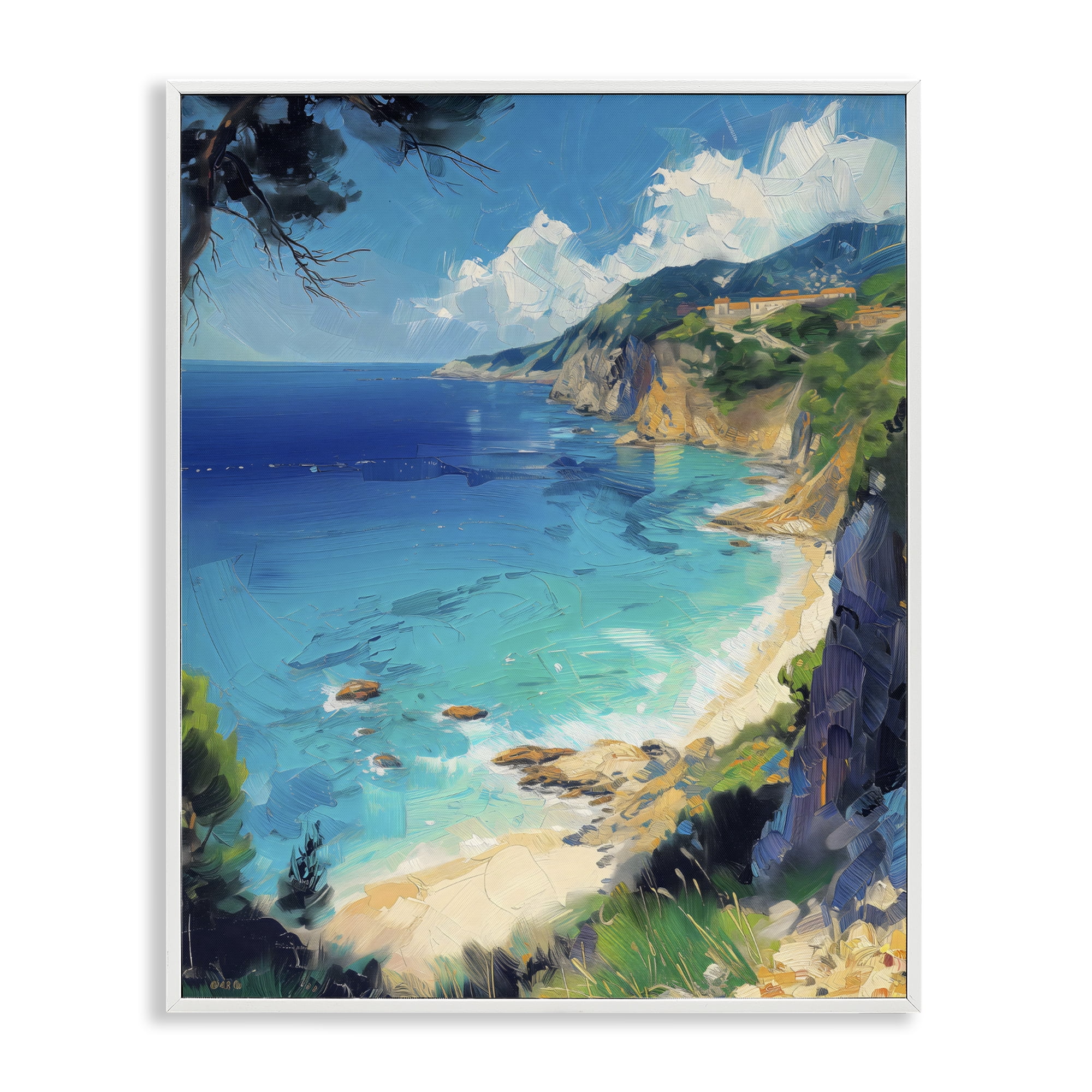 Stupell Industries View of Ocean Retreat White Framed Giclee Art, design by Creative Studio