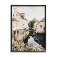 thumbnail image 1 of Stupell Industries Village Canal River Boats Garden Coastal Photography Black Framed Art Print Wall Art, 1 of 5