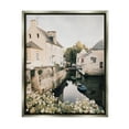 thumbnail image 1 of Stupell Industries Village Canal River Boats Garden Coastal Photography Gray Floater Framed Art Print Wall Art, 1 of 6