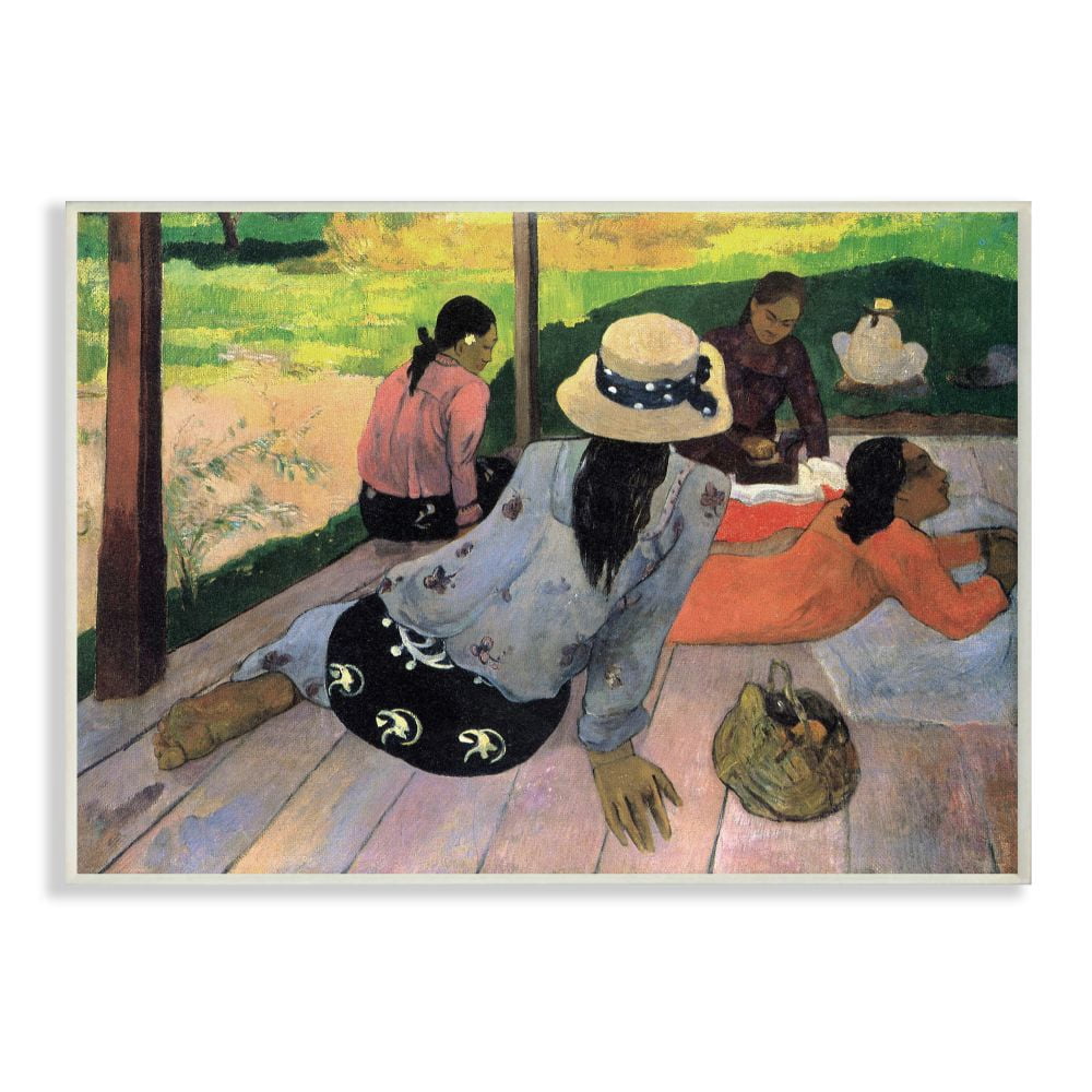 Stupell Industries Village Lounge Native Figures Classic Painting Wall Plaque by Paul Gauguin