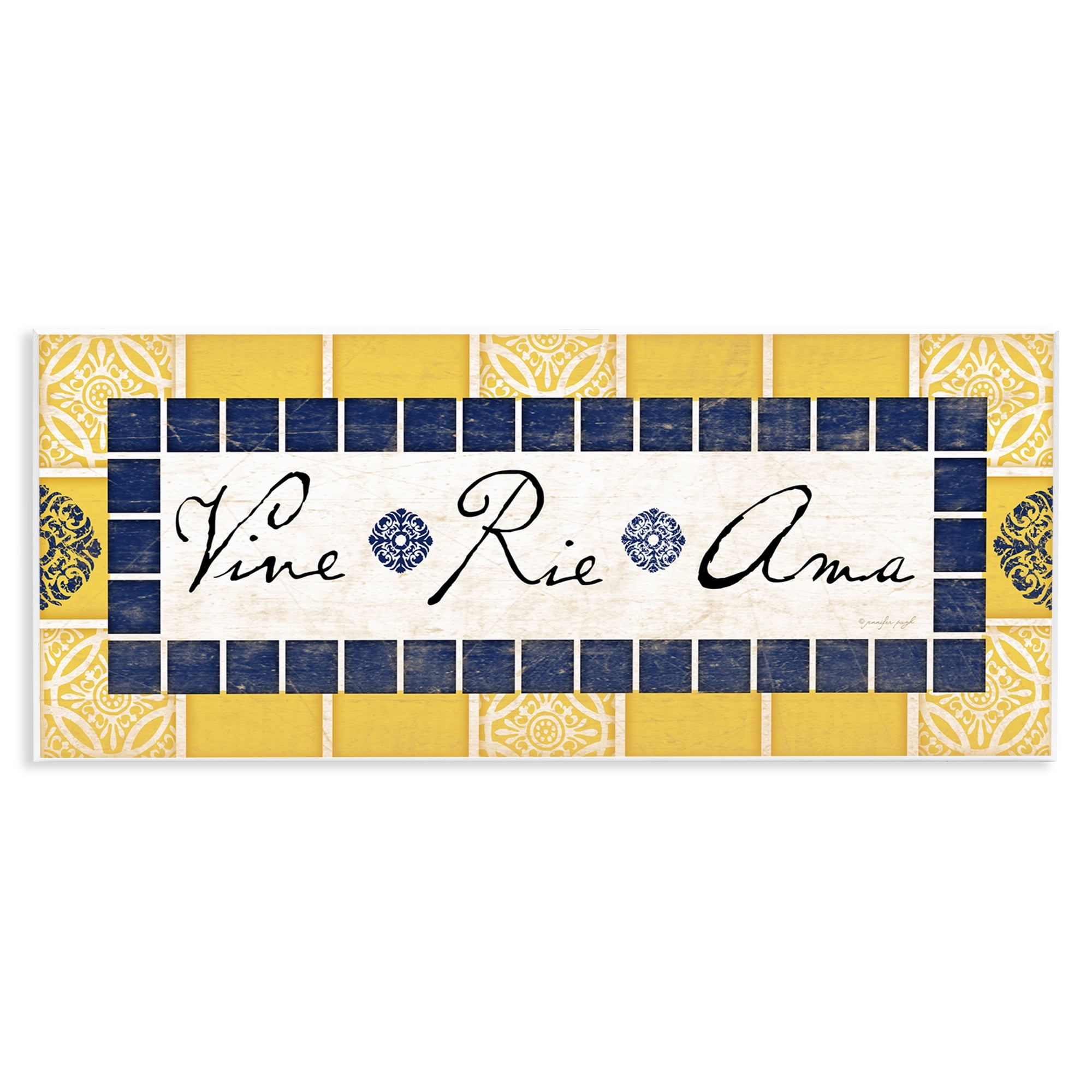 Stupell Industries Vine Ríe y Ama Inspirational Quotes & Sayings Painting Unframed Art Print Wall Art, 17 x 7