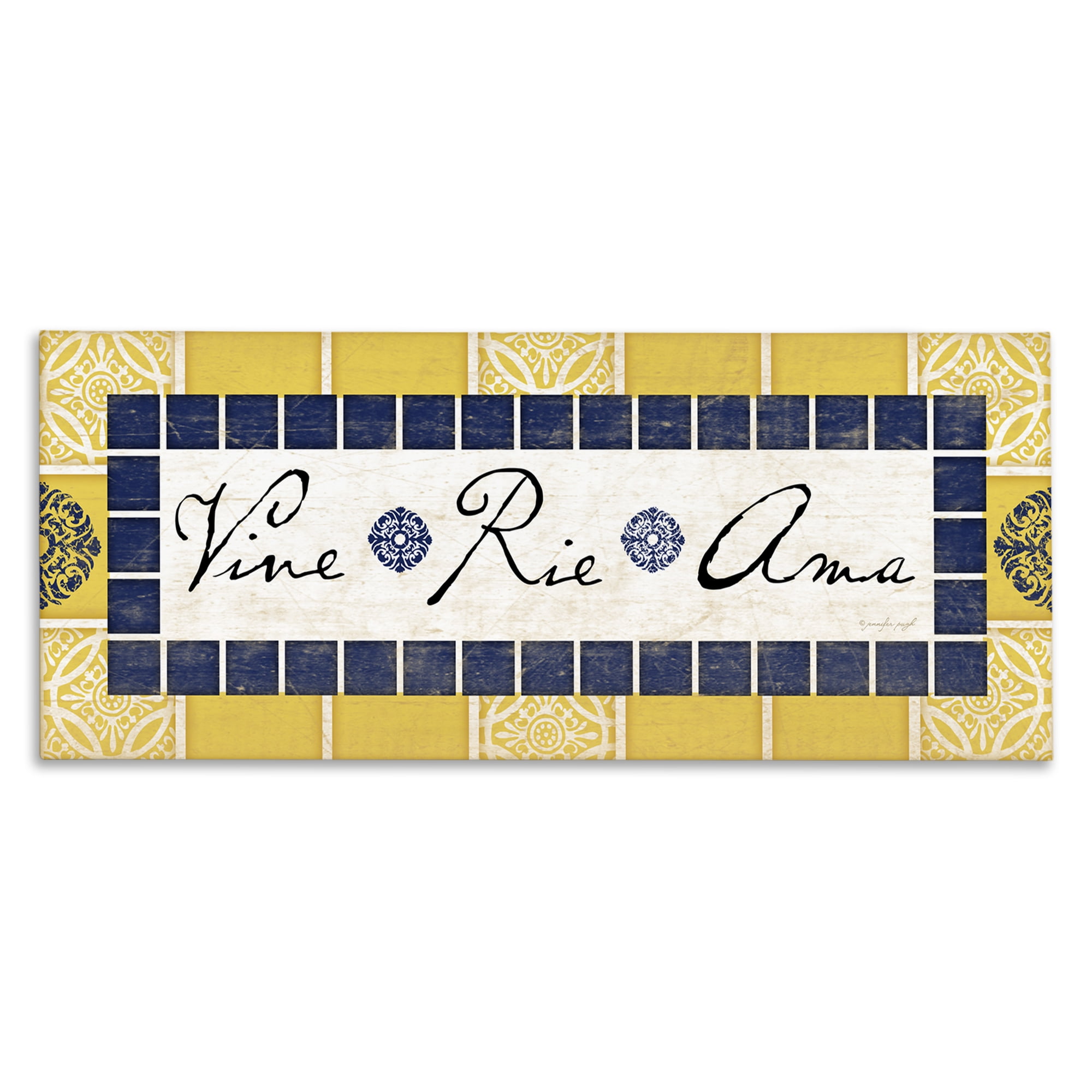 Stupell Industries Vine Ríe y Ama Inspirational Quotes & Sayings Painting Wrapped Canvas Art Print Wall Art, 24 x 10
