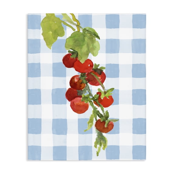 Stupell Industries Farmhouse Vine Ripe Tomatoes on Plaid Canvas Art, 16 x 20, by Lanie Loreth