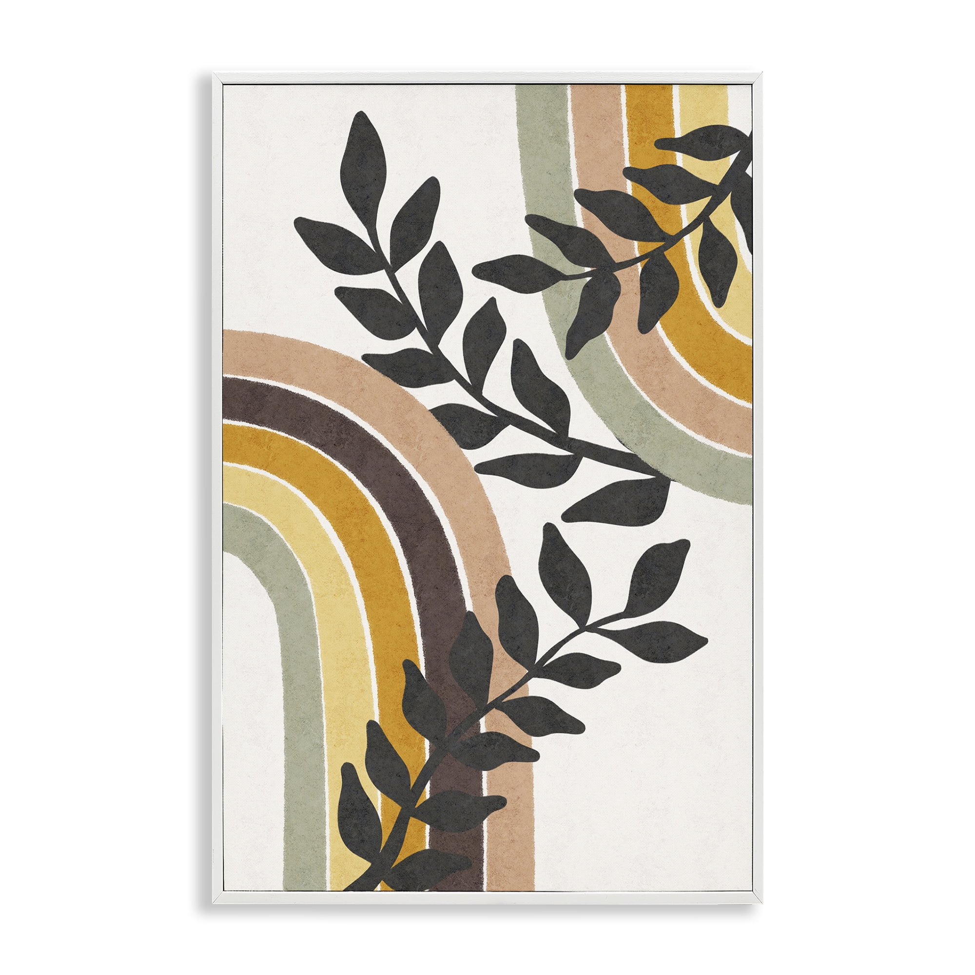 Stupell Industries Vine Swathed Rainbows Plants & Flowers Painting White Framed Art Print Wall Art, 16 x 24