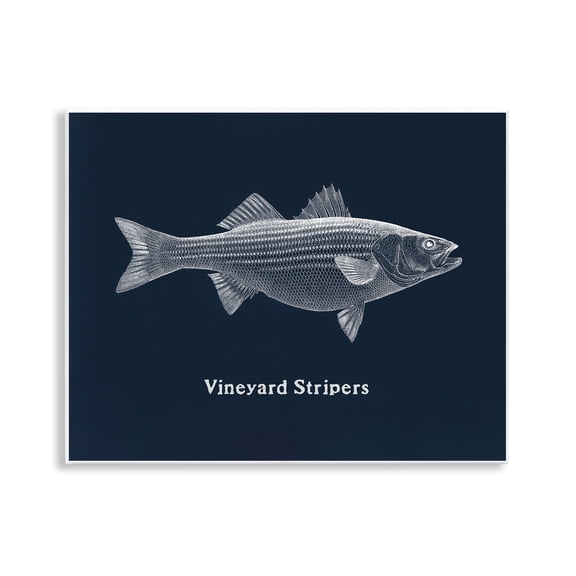 Stupell Industries Vineyard Stripers Fish Animals Painting Unframed Art Print Wall Art, 14 x 11
