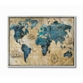 thumbnail image 1 of Stupell Industries Vintage Abstract World Map Design Gray Farmhouse Rustic Framed Giclee Texturized Art by Art Licensing Studio, 1 of 8