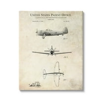 Stupell Industries Vintage Aircraft Diagram Chart Graphic Art Gallery Wrapped Canvas Print Wall Art, Design by Karl Hronek