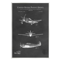 Stupell Industries Vintage Airplane Vehicle Diagram Graphic Art Unframed Art Print Wall Art, Design by Karl Hronek
