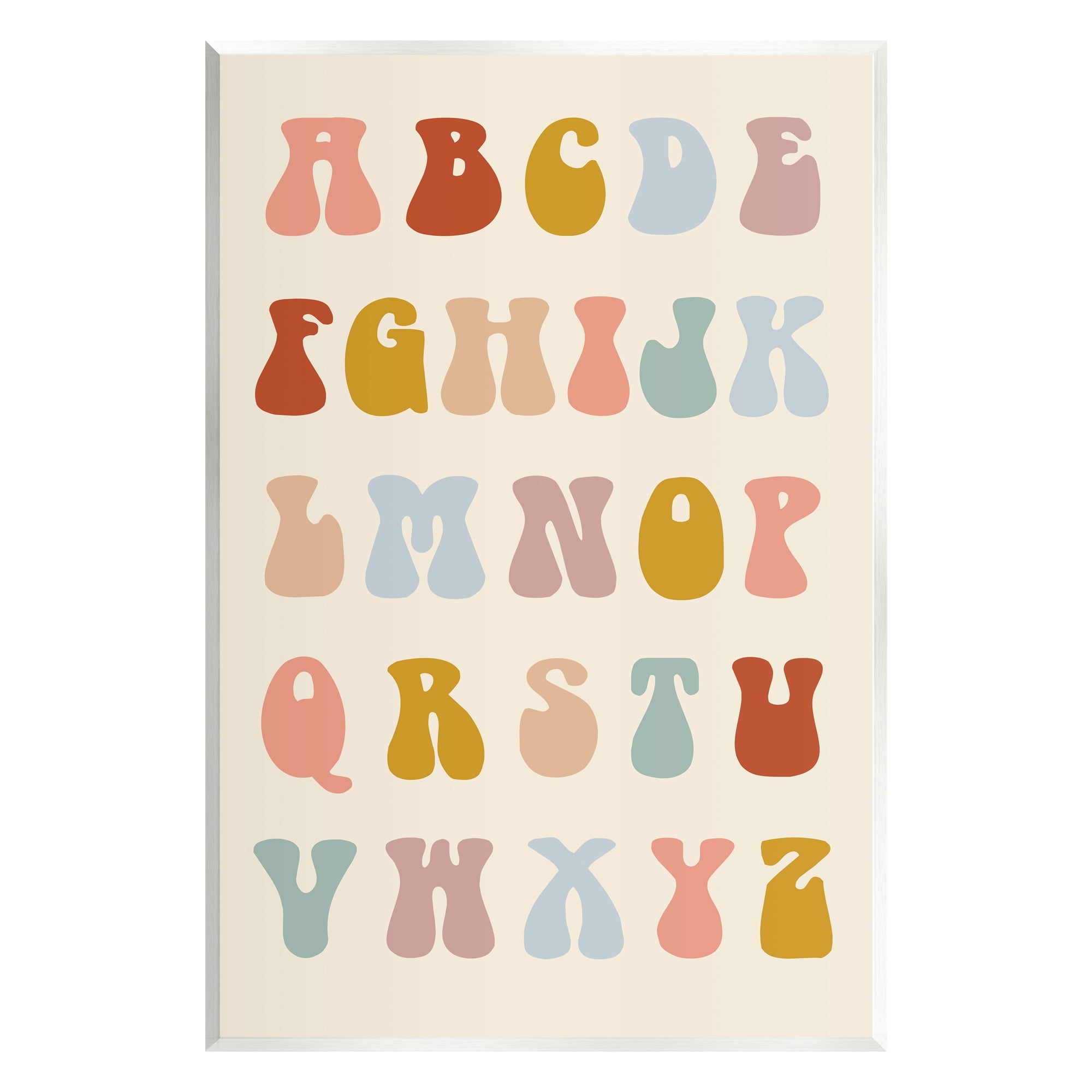 Stupell Industries Vintage Alphabet Letters Typography Painting ...