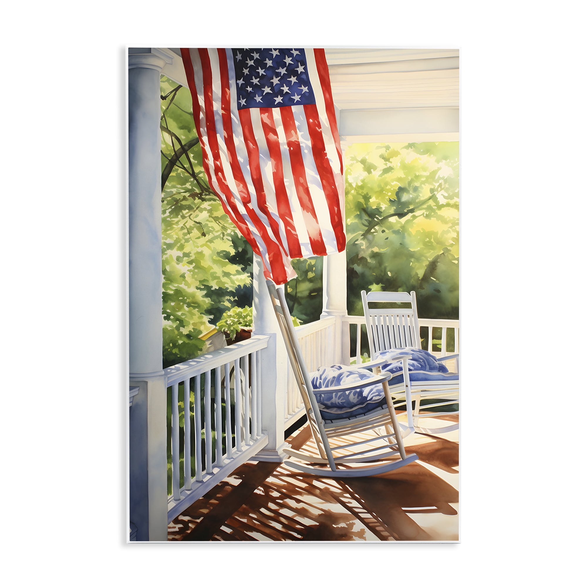 Stupell Industries Vintage American Porch Scenery Painting Unframed Art Print Wall Art, 13 x 19