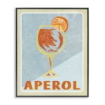 Stupell Industries Vintage Aperol Spritz Black Framed Giclee Art design by Elizabeth Medley, 14 x 11