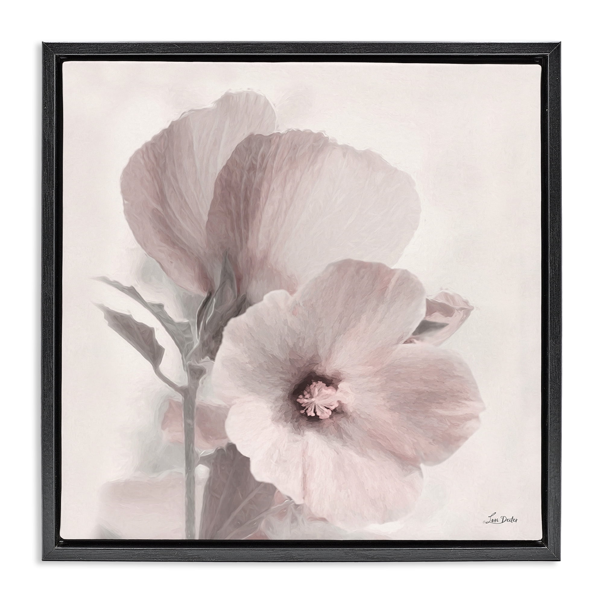 Stupell Industries Vintage Apple Blossom Botanical & Floral Painting Black Floater Framed Art Print Wall Art, 18 x 18