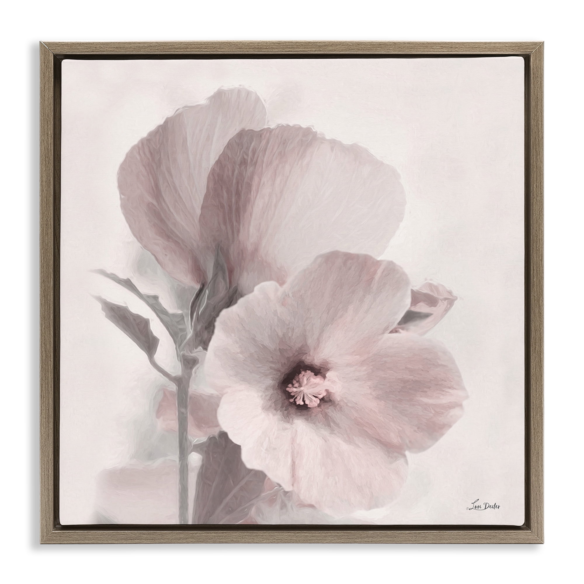 Stupell Industries Vintage Apple Blossom Botanical & Floral Painting Brown Floater Framed Art Print Wall Art, 25 x 25