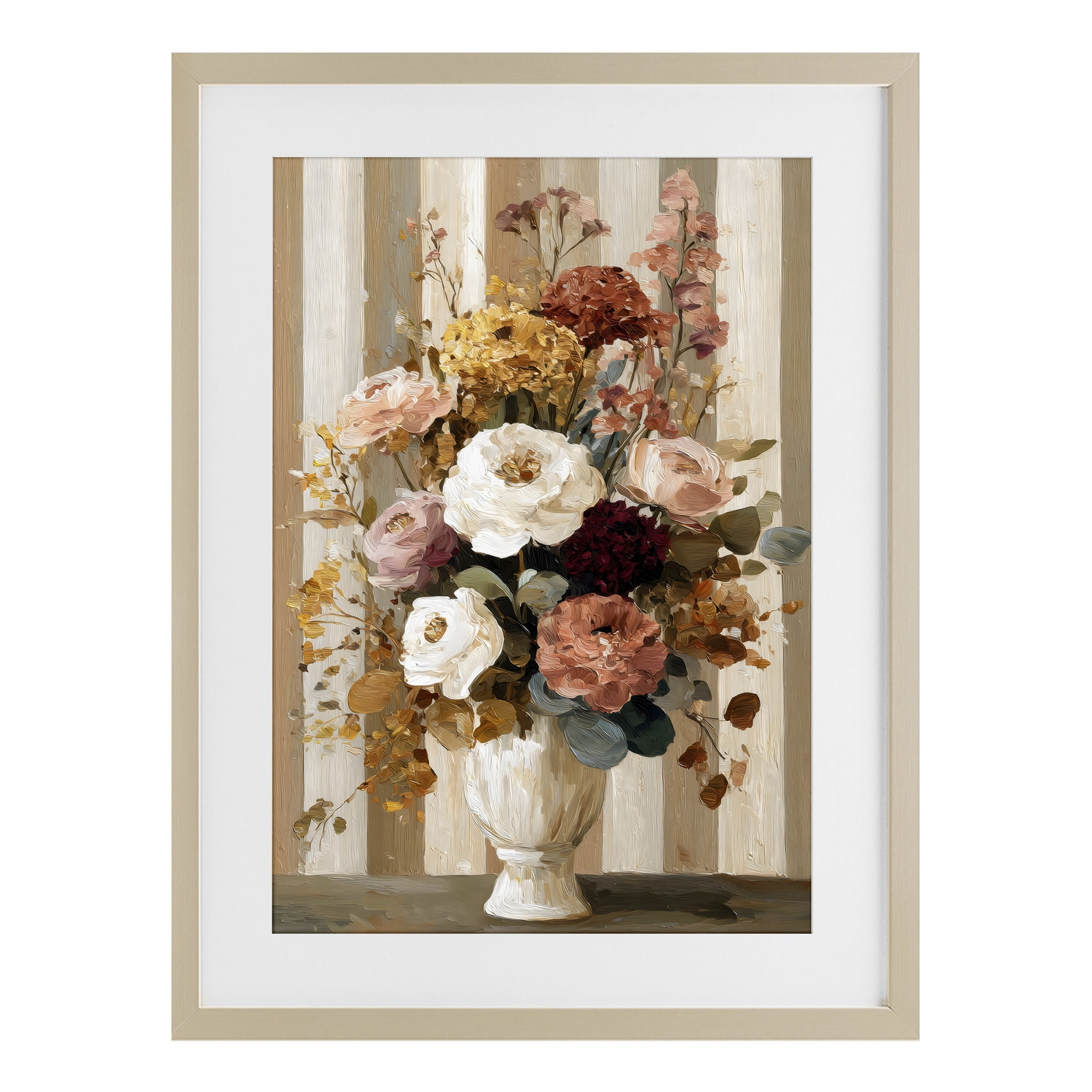 Stupell Industries Vintage Arrangement in Vase Birch Framed Print Under Glass, design by Petal Prints Design