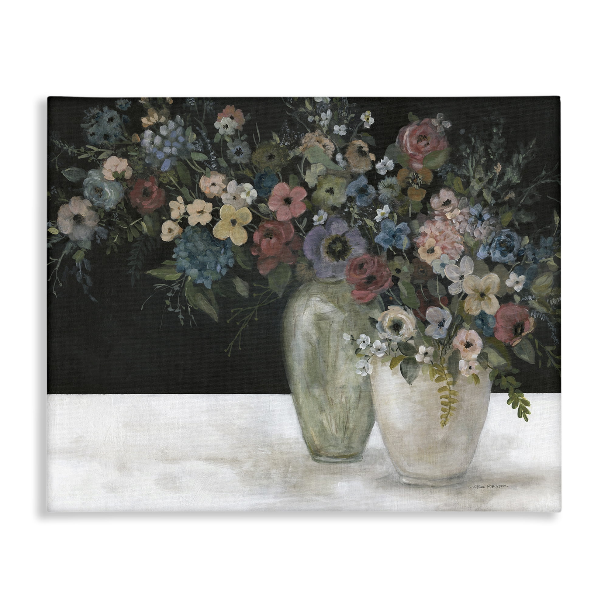 Stupell Industries Vintage Assorted Bouquets Botanical & Floral Painting Gallery Wrapped Canvas Art Print Wall Art, 30 x 24