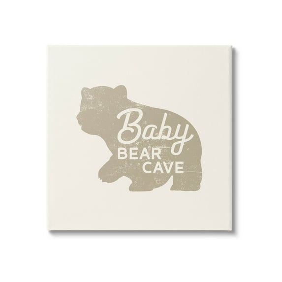 Stupell Industries Vintage Baby Bear Cave Graphic Art Gallery Wrapped Canvas Print Wall Art, Design by Lil' Rue