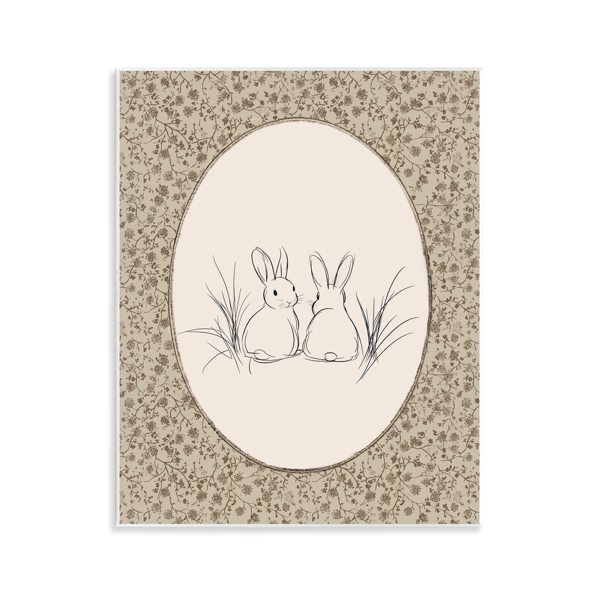 Stupell Industries Vintage Baby Bunnies Wall Plaque Art, design by Ramona Murdock
