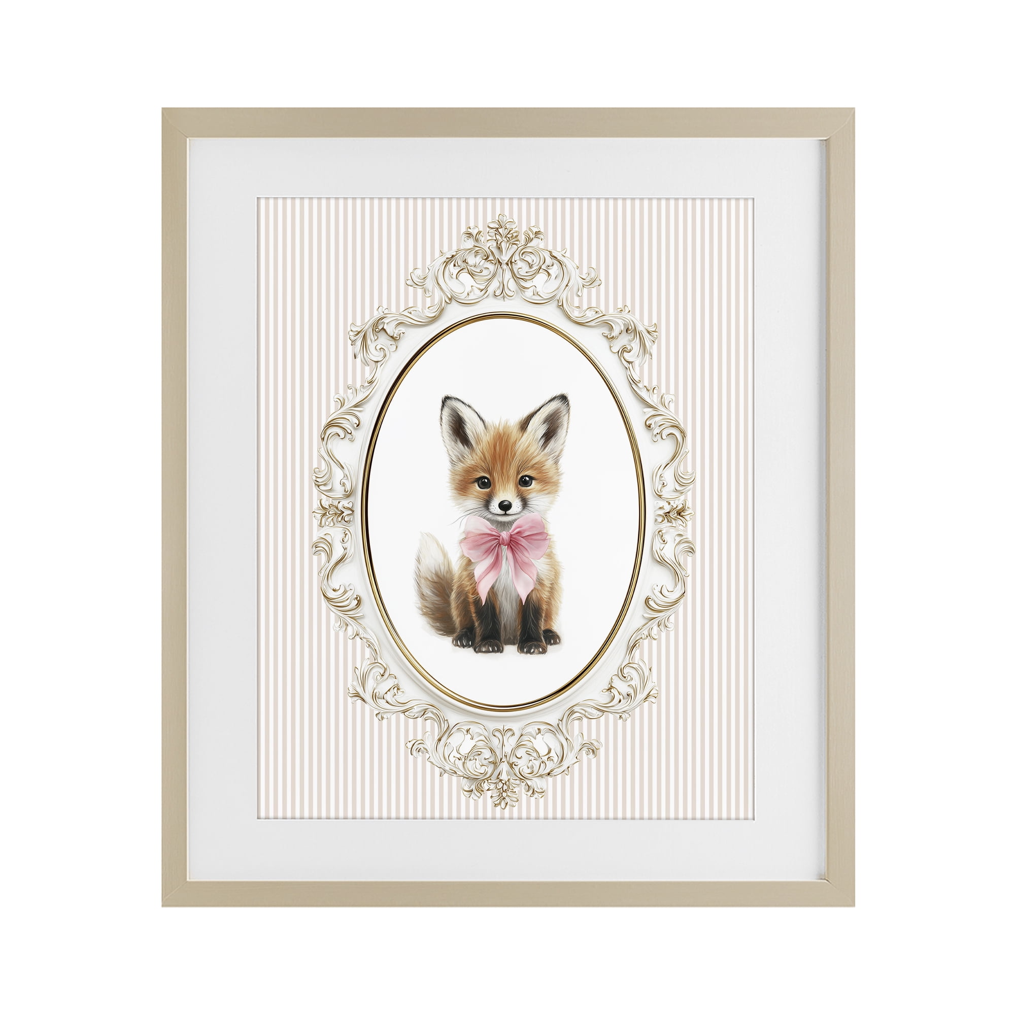 Stupell Industries Vintage Baby Fox Birch Framed Print Under Glass, design by Christine Simpson Art