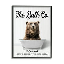 Stupell Industries Vintage Bath Ad Bear Animals & Insects Painting Black Framed Art Print Wall Art, 11 x 14