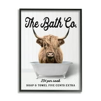 Stupell Industries Vintage Bath Ad Cattle Animals & Insects Painting Black Framed Art Print Wall Art, 11 x 14