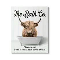 Stupell Industries Vintage Bath Ad Cattle Animals & Insects Painting Gallery Wrapped Canvas Print Wall Art, 16 x 20
