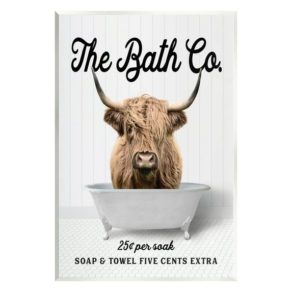 Stupell Industries Vintage Bath Ad Cattle Animals & Insects Painting Unframed Art Print Wall Art, 10 x 15