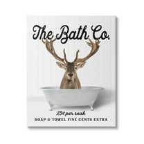 Stupell Industries Vintage Bath Ad Deer Animals & Insects Painting Gallery Wrapped Canvas Print Wall Art, 16 x 20