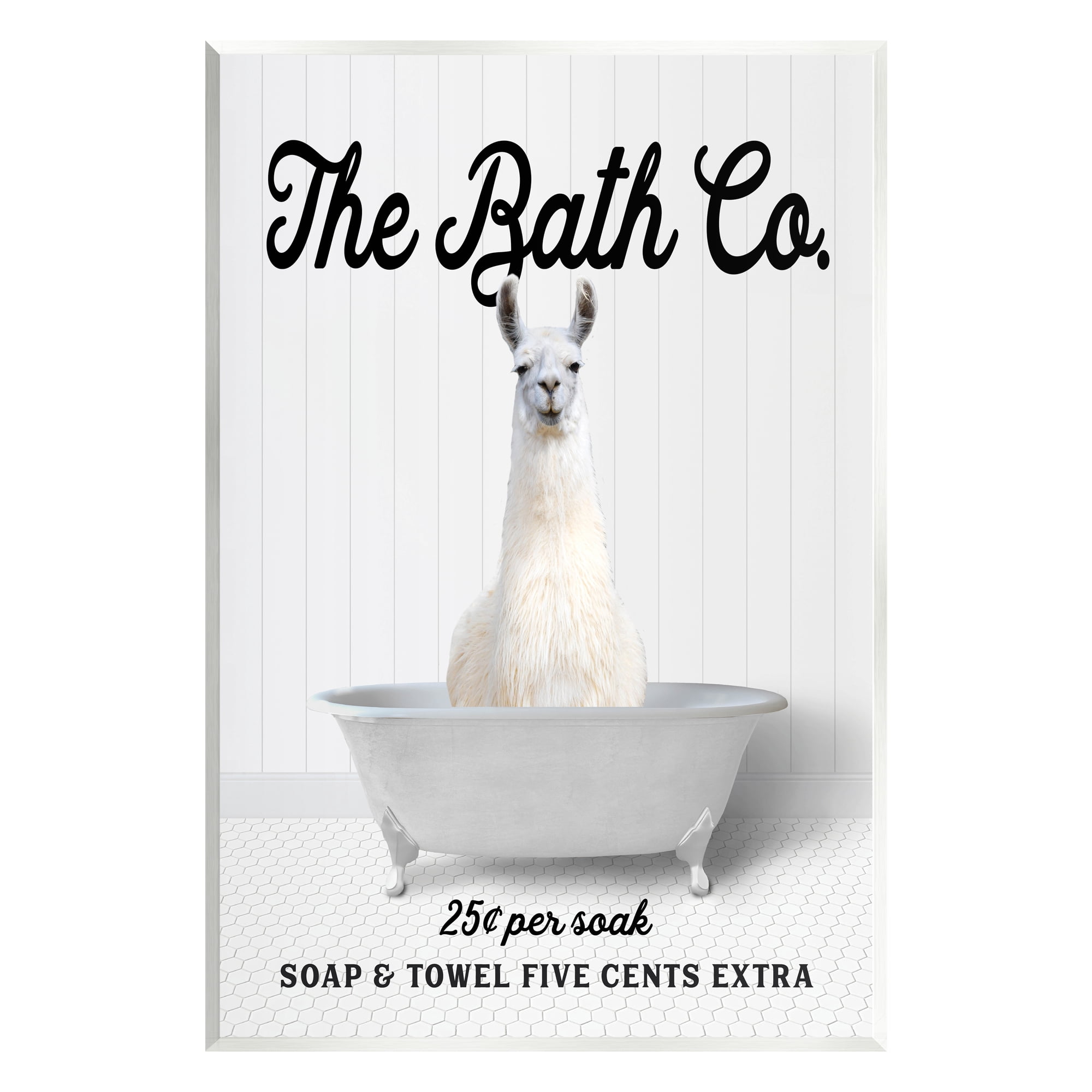 Stupell Industries Vintage Bath Ad Llama Animals & Insects Painting Unframed Art Print Wall Art, 10 x 15