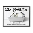 thumbnail image 1 of Stupell Industries Vintage Bath Ad Penguins Animals & Insects Painting Black Framed Art Print Wall Art, 20 x 16, 1 of 9
