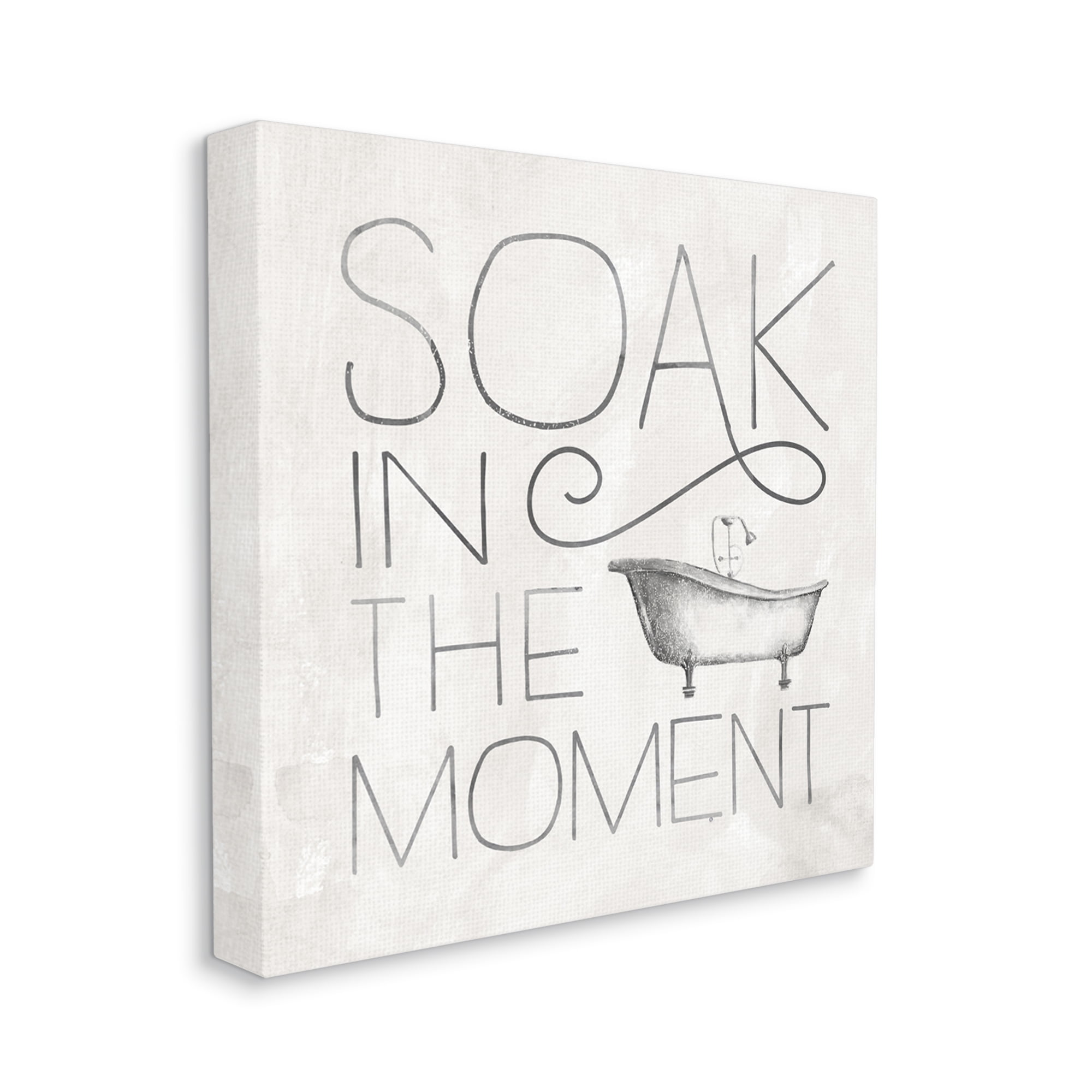 Stupell Industries Vintage Bathroom Soak in the Moment Phrase Graphic Art Gallery-Wrapped Canvas Print Wall Art, 30x30, by Nina Pierce
