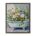 thumbnail image 1 of Stupell Industries Modern Vintage Bathtub Bouquet Overgrowth Brown Floating Frame Canvas Art, 17 x 21, by The Prints Vibe, 1 of 8