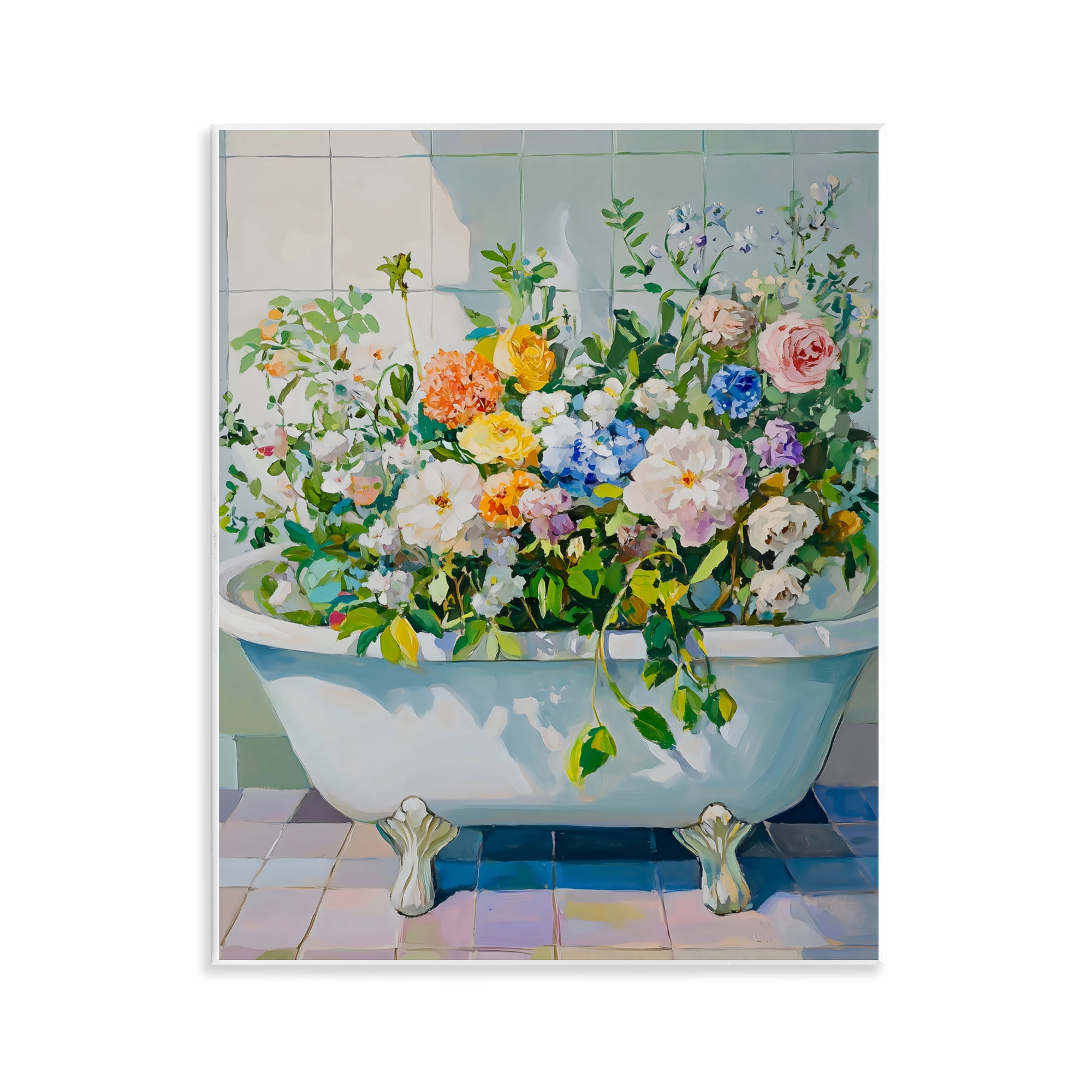 Stupell Industries Vintage Bathtub Bouquet Overgrowth Wall Plaque Art, design by The Prints Vibe