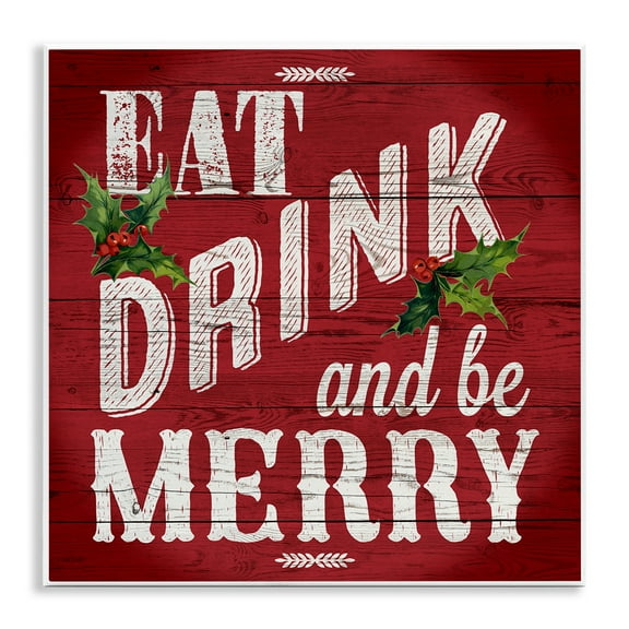 Stupell Industries Vintage Be Merry Holiday Painting Unframed Art Prints Wall Art, 12 x 12