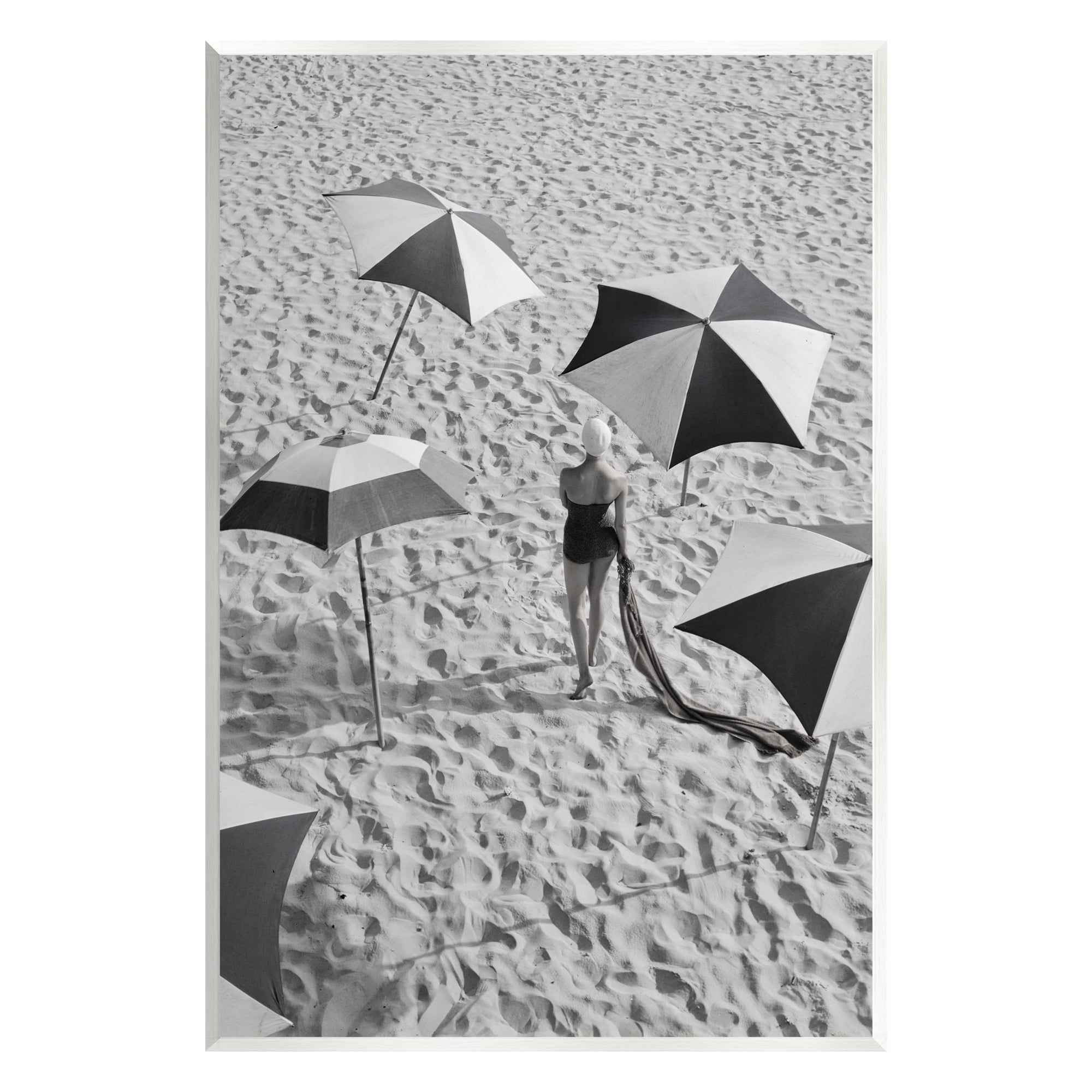 Vintage Beach Fashion Wall Plaque in White MDF Wood