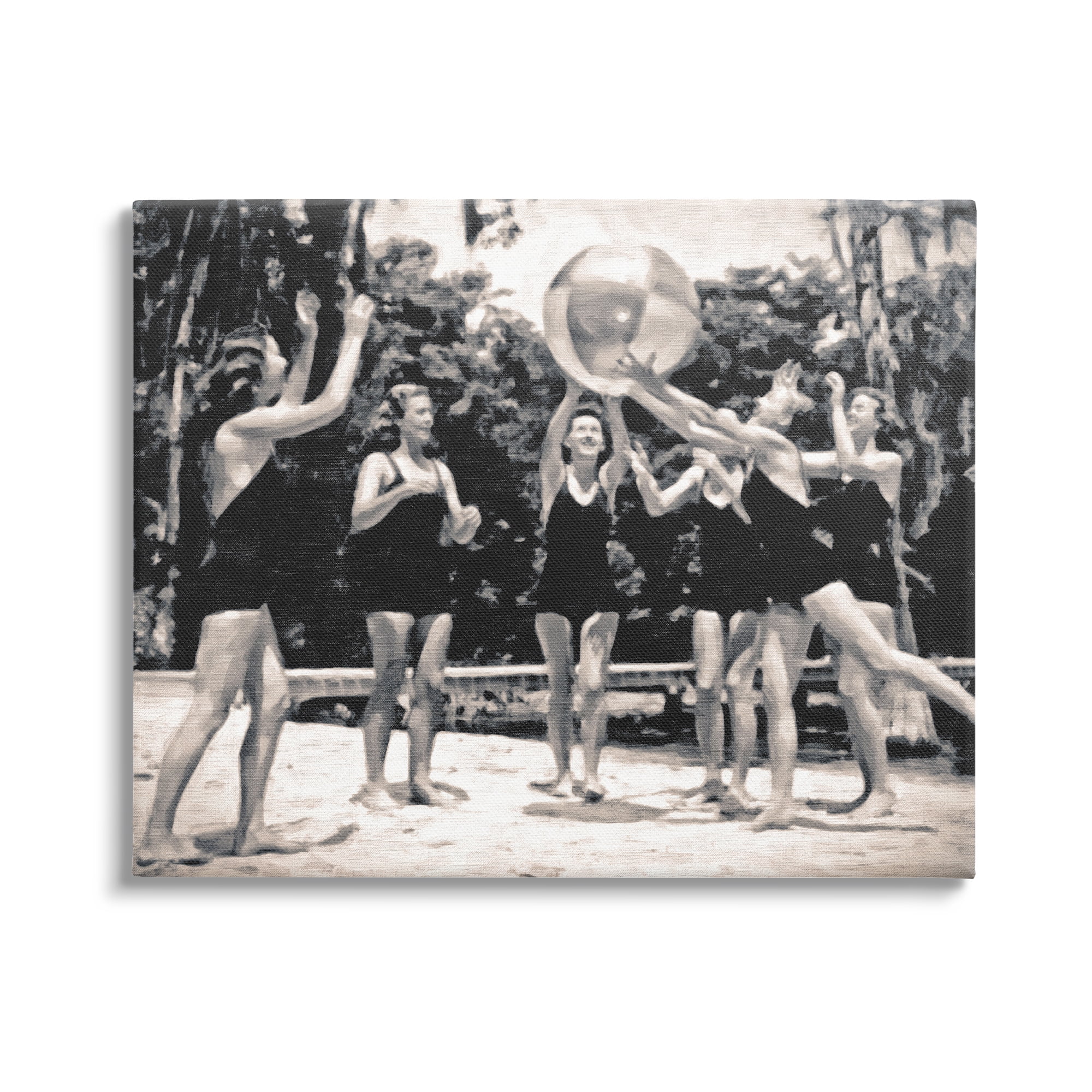 Stupell Industries Vintage Beach Girls Nature Photography Gallery Wrapped Canvas Print Wall Art, 40 x 30