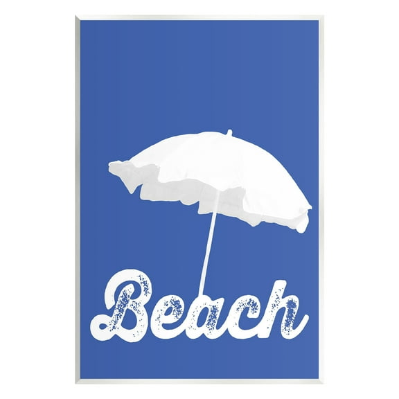 Stupell Industries Vintage Beach Umbrella Nature Painting Unframed Art Print Wall Art, 10 x 15