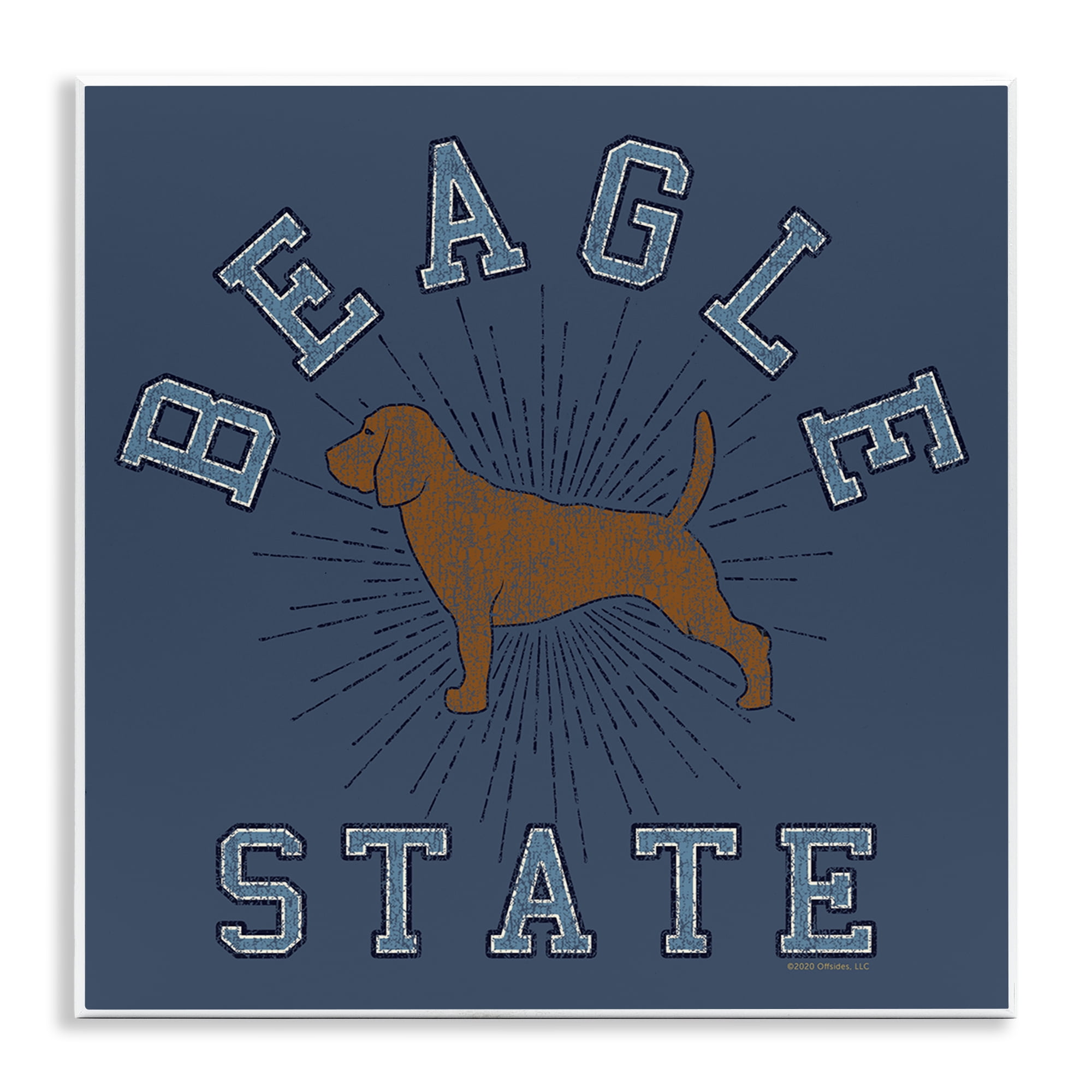Stupell Industries Vintage Beagle State Novelty & Humor Painting Unframed Art Print Wall Art, 12 x 12