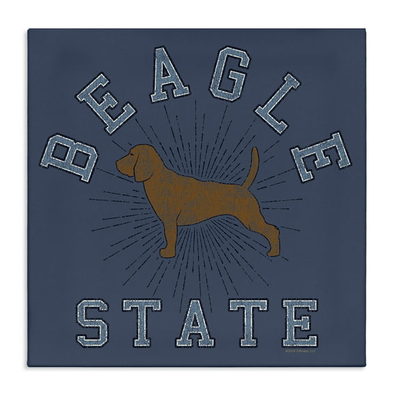 Stupell Industries Vintage Beagle State Novelty & Humor Painting Wrapped Canvas Art Print Wall Art, 17 x 17