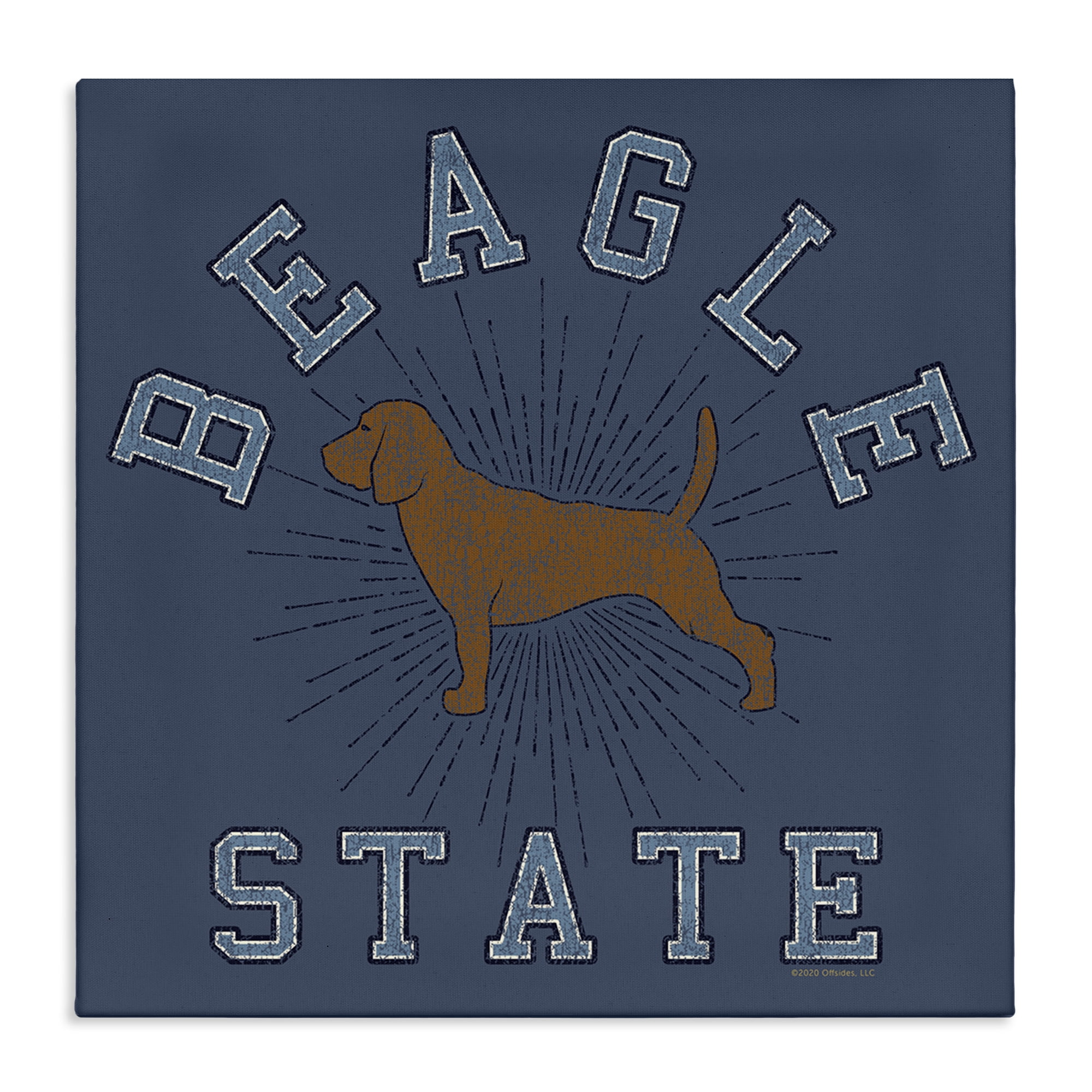 Stupell Industries Vintage Beagle State Novelty & Humor Painting Wrapped Canvas Art Print Wall Art, 36 x 36